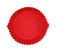 DECORNIJIA Moule Silicone pour Friteuse Air Chaud Réutilisable Doublure Antiadhésive Résistante Chaleur Accessoire Cuisson Pratique pour Maintien Alimentaire Panier avec Double Poignée Rouge