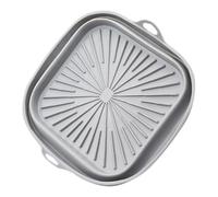 DECORNIJIA Moule Silicone pour Friteuse sans Huile avec Double Poignées Tapis Cuisson Réutilisable Antiadhésif Compatible Micro-ondes et Vapeur Accessoire Pratique pour Cuisson Air Fryer