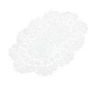 DECORNIJIA Napperon Crochet Coton Fait Main Napperon Dentelle Décoratif pour Table à Manger Protège Surface et Réduit Bruit Style Champêtre Blanc