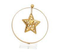 DECORNIJIA Ornement Étoile à Cinq Branches en Métal Doré, Décoration De Table De Noël, Base Stable en Fer, Décoration De Bureau Élégante pour Maison Et Bureau, Pièce Unique 1 Unité