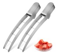 DECORNIJIA Outil à découper la pastèque en acier inoxydable 304, pack de 2 trancheuses métalliques, découpe facile de melon et cantaloup, ustensile de cuisine pour usage domestique