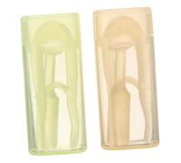 DECORNIJIA Outil de Ramassage de Lentilles de Contact avec Embout en Silicone Souple, Pince à Épiler Ergonomique, Kit 2 Pièces Jaune et Vert, Applicateur à Ventouse Portable pour
