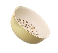 DECORNIJIA Panier Égouttage Multifonctionnel Plastique Jaune Ensemble Passoire et Bac Vidange Cuisine Rangement Pratique pour Fruits Légumes et et Polyvalent