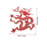 DECORNIJIA Patch Brodé Dragon Rouge à Coudre et Repasser Écusson Décoratif pour Vêtements Réparation et Embellissement de Manteaux Sacs Chapeaux et Chaussures Motif Ethnique Chinois Grand