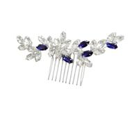 DECORNIJIA Peigne à Cheveux de Mariée avec Strass Accessoire de Coiffure Bleu pour Mariage Pince Latérale Alliage pour Cheveux Bijou de Tête pour Demoiselles Honneur