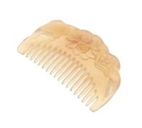 DECORNIJIA Peigne Artisanal en Corne Naturelle de Mouton, Épais 7,5 Cm X 0,7-0,9 Cm, à Dents Larges Sculptées Main, Antistatique et Hypoallergénique, pour Soins Capillaires, Massage du Cuir
