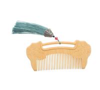DECORNIJIA Peigne Bois De Boxwood Avec Gravure De Verrou Ruyi Peigne à Dents Fines Pour Coiffure Et Entretien De Barbe Élégant Et
