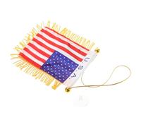 DECORNIJIA Pendentif Drapeau Automobile Double Face Pompon En Tissu, Décoration Pour Rétroviseur De Voiture, Accessoire Suspendu Solide, Ornement Intérieur Pour Véhicule, Affichage Patriotique