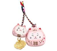 DECORNIJIA Pendentif Suspendu De Chat Japonerie Amulette Pour Téléphone Décoration Suspendue Chat Fortune Légère Et Solide Céramique Et Cuivre Style Japonerie Pour Accessoires De Téléphone
