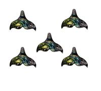 DECORNIJIA Pendentifs Artisanaux Lot de 5 Pièces Queue de Sirène Bords Lisses et Polis en Coquillage Synthétique pour Créations de Bijoux Faits Main et Décoration de Colliers