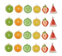 DECORNIJIA Pendentifs Fruits en Alliage 24 Pièces Accessoires de Bricolage pour Bijoux Breloques pour Bracelets Boucles d'Oreilles Décorations de Paquet Fournitures Créatives