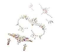 DECORNIJIA Pierres Précieuses Visage Phosphorescentes, Lot De 3 Autocollants Lumineux De Taille Moyenne, Tatouages Faciaux Brillants Le Noir, Pour Fête Halloween Et Carnaval