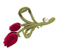 DECORNIJIA Pince à Cheveux Tulipe Pour Femmes Grandes, Barrette Pince Épaisse En Velours Noir, Maintien Ferme Cheveux Longs, Accessoire Coiffure Automne-hiver, Usage Quotidien Et Occasions Spéciales