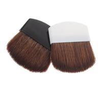 DECORNIJIA Pinceaux De Maquillage 2 Pièces Pinceau à Blush Et Pinceau à Fond De Teint Portable Poils De Crin De Cheval Plastique Blanc Et Noir Outils De Beauté Pour Usage Professionnel Voyage