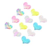 DECORNIJIA Pinces à Cheveux de Cœur Paillettes Fer et Séquins Lot de 12 Couleur Aléatoire Accessoires Cheveux pour Filles pour Récompense Scolaire ou Journée des Garçon et Filles
