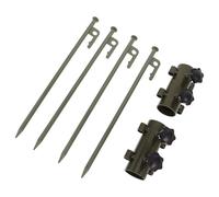 DECORNIJIA Piquets de Tente en Métal Robustes avec Fixation Réglable pour Poteaux Télescopiques, Lot de 6 Set de Pièces, Accessoires Camping pour Randonnée et Abris Extérieur