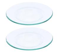 DECORNIJIA Plaque Chauffe-Bougie en Verre Transparent pour Brûleur Cire Parfumée, 2 Disques 11,5 CM Adaptés la Diffusion d'Huiles Essentielles
