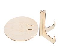 DECORNIJIA Plaque Commémorative Bébé en Bois Ronde Gravée avec Support, Présent Naissance Personnalisée pour Chambre D’garçon et Filles, Décor Mural Maternité, Souvenir -né, 2 Pièces