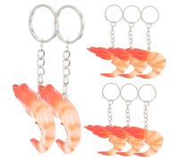 DECORNIJIA Porte-clés Créatif Crevettes Factices 8 Pièces Lot De Pendentifs Décoratifs Pour Paquet à Dos Et Clé Couleur Naturelle Accessoires Photo Originaux Présent Fête Anniversaire Noël