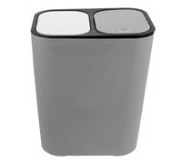 DECORNIJIA Poubelle Cuisine Double Compartiments Séparateur Déchets Secs et Humides avec Couvercle Bac Résistant pour des Ordures à Cuisine et Salle de Bain