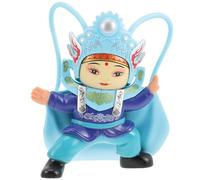 DECORNIJIA Poupée D’Opéra Chinois à Visage Changeant Figurine Décorative Traditionnelle en Plastique Mat Souvenir de L’Opéra du Sichuan Bleu Ornement Élégant pour Bureau et Maison