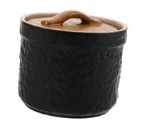 DECORNIJIA Ragoût De Crocodile Marmite En Porcelaine Faitout Fumant Bol à Vapeur Avec Couvercle Bols De Nouilles à Soupe Marmites Avec Couvercles Pot à Vapeur Céramique Noir