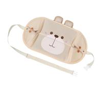 DECORNIJIA Repose-Pieds de Voiture en Peluche Beige Motif Ours Coussin de Voyage Multifonction pour Siège Arrière Hamac Repose-Jambes Portable pour Voiture Avion et Bureau