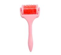 DECORNIJIA Rouleau De Massage Facial Glace Format Moyen Masseur Portable Manche Rose Et Perles Roses Outil De Lifting Visage Pour Soin Peau Au Réfrigérateur