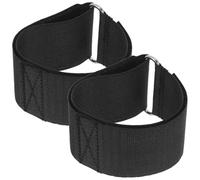 DECORNIJIA Sangles de Pédales Réglables pour Rameur et Vélo D’Appartement - Bande Élastique Noire 47 Cm Fermeture Auto-agrippante - Fixation Sécurisée et Confortable pour Entraînement