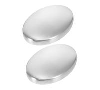DECORNIJIA Savonnette en Acier Inoxydable 2 Pièces Barre Désodorisante Ovale Éliminateur D’odeurs Cuisine Mains, Absorbeur D’odeurs, Usage Domestique et Professionnel