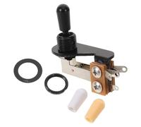 DECORNIJIA Sélecteur de Guitare Électrique 3 Positions en L 3 Capuchons Noirs en Plastique, Interrupteur à Bascule Levier de Commutation, Remplacement et Réparation pour Micros, Accessoire