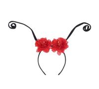 DECORNIJIA Serrage-tête Fleurs Antennes de Fourmi Taille Unique Rouge Bandeau Cheveux Fête Femme Accessoire Original Anniversaire Mariage
