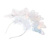DECORNIJIA Serre-tête Pailleté Blanc pour Femme Accessoire Confortable et Léger pour Fête Carnaval Animation et Concours de Cheerleading