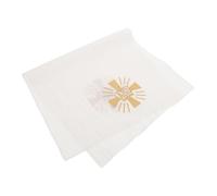 DECORNIJIA Serviette Liturgique Purificatrice en Coton et Lin Blanc Brodé Aω, Nappe D'autel Catholique pour Communion, Linge D'église Résistant aux Taches, Adapté aux Cérémonies Religieuses