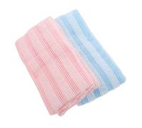 DECORNIJIA Serviettes De Bain Longues Exfoliantes 2pcs Lingettes Nettoyantes Double Face Exfoliation Douce Nettoyage Du Dos Matériaux Confortables Couleurs Assorties