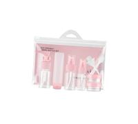 DECORNIJIA Set de Flacons Vaporisateurs et Pots Rechargeables Pet pour Voyage Bouteilles Spray Portables et Souples pour Shampooing Lotion Crème Visage et Tonique Couleur Rose Élégant