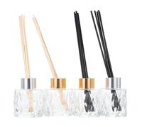 DECORNIJIA Set de Flacons Verre pour Diffuseur Daromathérapie Design Diamant Bouteilles Vides Colorées avec Bâtonnets pour Parfum Dambiance pour Maison Spa et