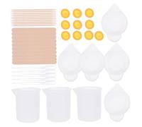 DECORNIJIA Set de Tasses Doseuses Silicone pour Résine Époxy Gobelets Mélangeurs Réutilisables avec Bec Verseur Pratique pour DIY Création Bijoux et Loisirs Créatifs