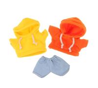 DECORNIJIA Set de Vêtements pour Poupées Hoodie Ours Peluche Orange Jaune Jeans Bleu Tenue Kawaii pour Peluches Accessoires DIY pour Habillage Facile et Créatif