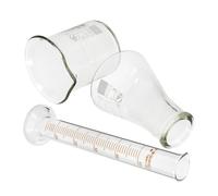 DECORNIJIA Set Verrerie Laboratoire Graduée Bécher Chimie Fiole et Cylindre Mesure pour Expériences Scientifiques Verre Résistant Design Pratique pour Étudiants et Professionnels