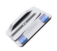 DECORNIJIA Station de Charge Multifonction pour Manettes avec Refroidissement Ventilé Lumière LED Bleue Décorative et Indicateur de Charge Rapide Socle de Bureau Blanc pour Console de Jeu