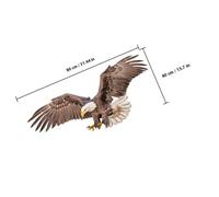 DECORNIJIA Sticker Mural Aigle Réaliste PVC Mat Décoration Murale Salon et Chambre Autocollant Adhésif Facile à Poser et Décoller sans Trace Motif Oiseau Vol pour Ambiance Naturelle