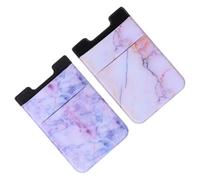 DECORNIJIA Support Adhésif Téléphone Portable Marbre Lot De 2, Pochette Rangement Cartes Compacte Unisexe, Design Solide Résistant Humidité Chaleur, Couleurs Rouge Et Violet, Format Slim