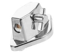 DECORNIJIA Support de Pied de Tom Basse Réglable en Métal Chromé avec Rondelle Antichoc en Caoutchouc Silencieux, Porte-baguettes Intégré, Accessoire Batterie Polyvalent pour Percussion