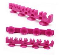 DECORNIJIA Support de Pinceaux Silicone Ventouses Organisateur de Portable pour Rangement et Séchage Pinceaux Rose Rouge