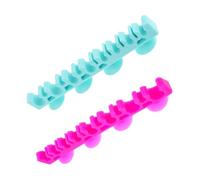 DECORNIJIA Support Porte-pinceaux Cosmétiques en Silicone 2 Pièces Vert et Rose, Ventouses Puissantes, Séchage Naturel à L'air, Organisateur Multifonction Salle de Bain, Rangement Pinceaux Maquillage