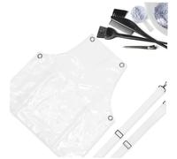 DECORNIJIA Tablier Transparent pour Coiffeur Réglable avec Bretelles Croisées Imperméable et à Lhuile Unisexe pour Salon Cuisine Jardinage et Pâtisserie Long