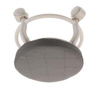 DECORNIJIA Tabouret Bas Rond à roulettes Pivotantes 25 CM Hauteur Revêtement Similicuir Gris Tabouret Roulant Compact pour Salon de Beauté Spa Pédicure et Manucure Siège Mobile