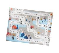 DECORNIJIA Tapis de Jeu Puzzle Bébé Thème des Transports, Tapis de Sol Emboîtable Blanc et Bleu, Surface Souple Multifonction pour Éveil et Activités, Circuit Routier Éducatif Portable