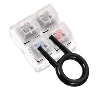 DECORNIJIA Testeur de Clavier Mécanique Socle Acrylique, Outil de Test D’Arbre Cherry 4 Axes, Accessoire pour Gamers et Passionnés, Touches Transparentes, Usage Bureautique Couleur Aléatoire